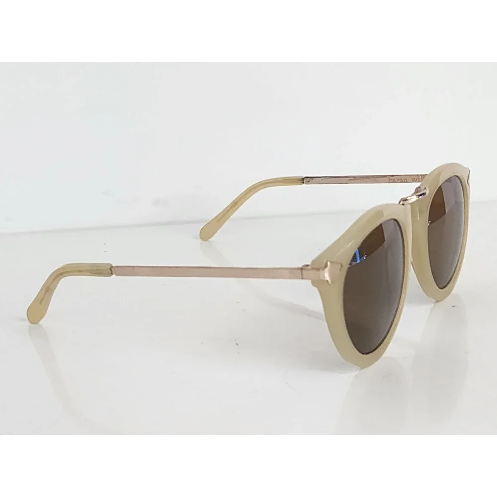 Karen Walker Harvest Sunglasses Beige Gold Round Cat Eye Frames